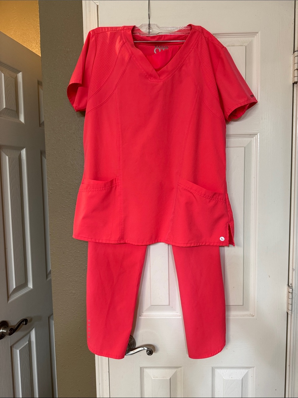 Barco Uniforms Coral-Red V‑Neck Medical Top